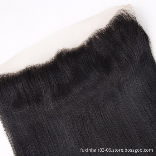 Wholesale Free Parting Lace Closure Human Hair Cheap 13*4 Lace Frontals Fuxin Factory Hair Toupee Natural 1b Natural Straight